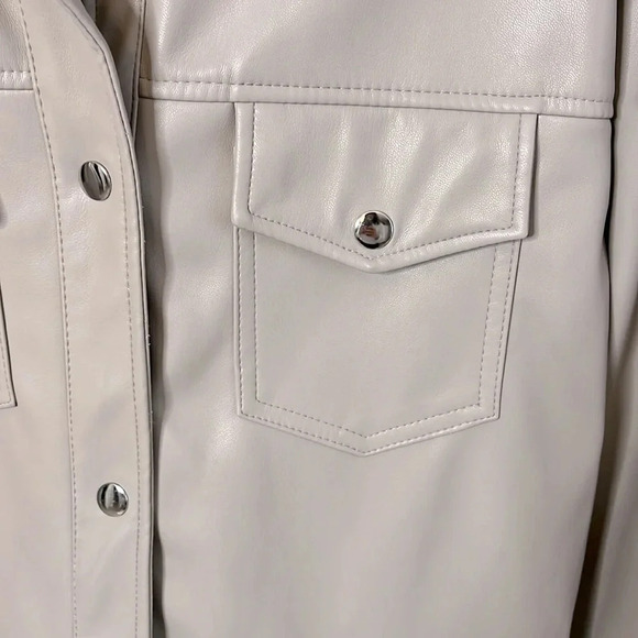 NWOT Faux Leather Cropped Lined Jacket, Size M - Picture 2 of 10
